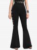 Gothic Ripped Cutout Pull On Flare Pants - Noir 4X | US 26-28