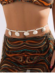 Beach Shells Decor Faux Pearl Waist Chain -  