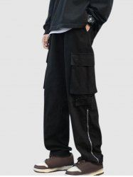 Side Zip Design Multi-pockets Streetwear Cargo Pants -  