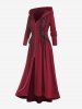 Gothic Plus Size Hooded Lace Up Front Zipper High Low Maxi Coat -  