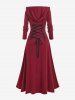 Plus Size Hooded Lace Up Front Zipper High Low Maxi Coat -  