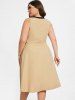 Plus Size Pocket Zipper Sleeveless Dress -  