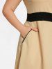 Plus Size Pocket Zipper Sleeveless Dress -  