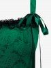 Robe Vintage en Dentelle Florale à Ruban Grande Taille - Vert 2X | US 18-20