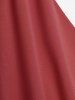 Plus Size Pleated Buttons Ruffles Blouse -  