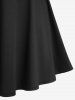 Gothic D-ring PU Leather Panel Ladder Cutout Dress -  