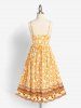Plus Size & Curve Bohemian Bowknot Floral Print Maxi Dress (Adjustable Straps) -  