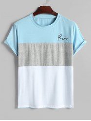 Paris Pattern Colorblock Short Sleeves T-shirt -  