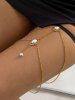 Chaîne de Cuisse Vintage Superposée en Fausse Perle - d'or 