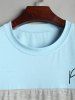 Paris Pattern Colorblock Short Sleeves T-shirt -  