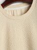 Men's Geometric Jacquard Crew Neck Short Sleeves Terry Cloth Textured Casual T Shirt -  