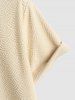 Men's Geometric Jacquard Crew Neck Short Sleeves Terry Cloth Textured Casual T Shirt -  