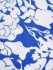 Robe Portefeuille à Imprimé Fleurs à Volants - Bleu S