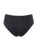 Metallic Sheer Lace Panel Cheeky Swim Briefs -  