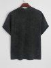 Retro Washed SEATTLE Letter Drippy Smile Face Graphic Drop Shoulder Short Sleeves 100% Cotton T Shirt -  