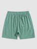 Jacquard Rose Pattern Casual Shorts -  