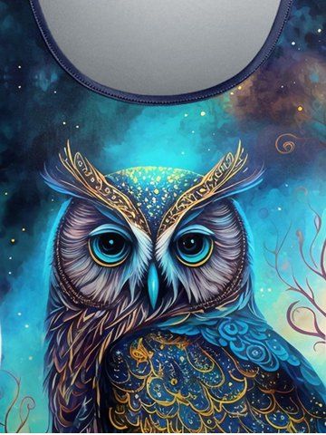 Plus Size Galaxy Owl Branch Print Short Sleeves T-shirt