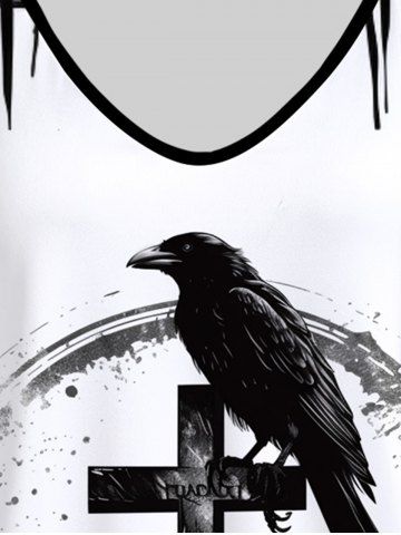 Gothic Bird Cross Tree Print Cami Top (Adjustable Shoulder Strap)