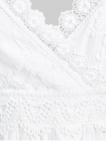 Plus Size Plunge Lace Party Semi Formal Maxi White Fairy Dress