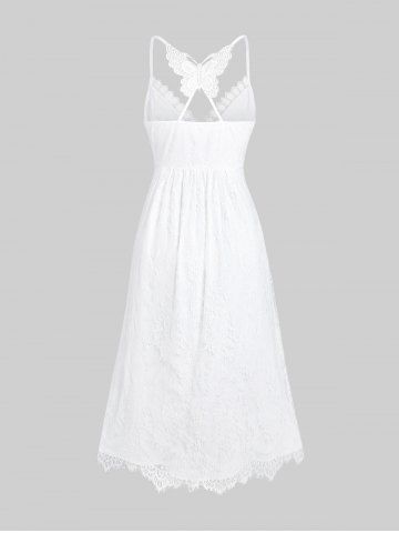 Plus Size Plunge Lace Party Semi Formal Maxi White Fairy Dress