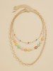 3Pcs Vintage Ethnic Style Colorful Daisy Necklaces -  