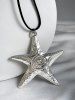 Velvet Tie Starfish Charm Necklace -  