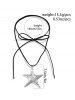 Velvet Tie Starfish Charm Necklace -  