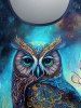 Plus Size Galaxy Owl Branch Print Short Sleeves T-shirt -  