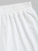 Men's Casual Geometric Jacquard Textured Terry Cloth Elastic Waist Shorts -  
