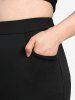 Plus Size Pockets Hollow Out Lace Trim Leggings -  