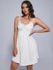 Plus Size & Curve Flower Applique Crisscross Solid A Line Sundress -  