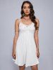 Plus Size & Curve Flower Applique Crisscross Solid A Line Sundress -  