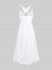 Plus Size Plunge Lace Party Semi Formal Maxi White Fairy Dress -  