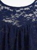 T-shirt Grande Taille à Manche Flottante en Dentelle - Bleu profond M | US 10