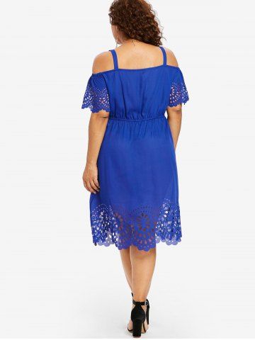 Plus Size Cold Shoulder Hollow Out Dress