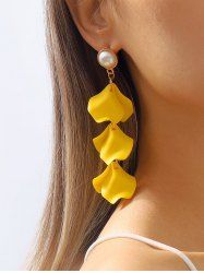 Petal Faux Pearl Drop Earrings -  