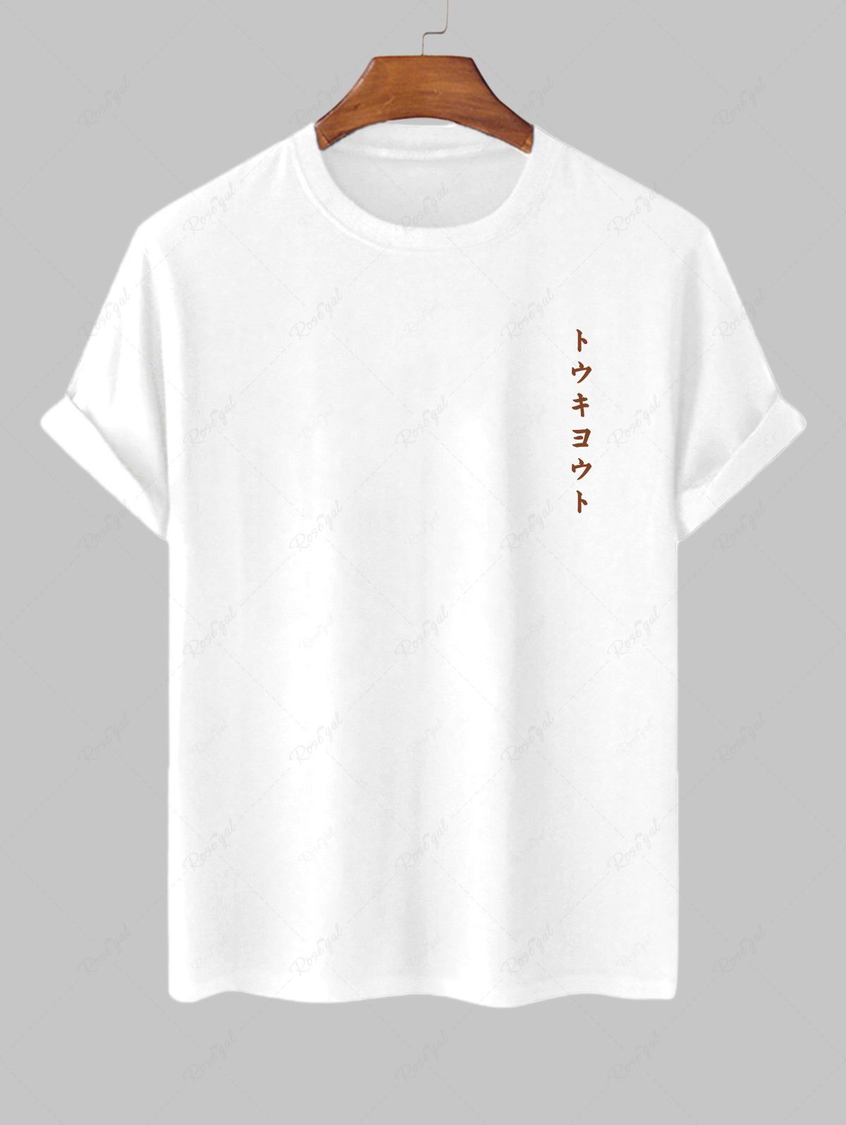 Trendy Men's Casual Minimalist Style Japanese Graphic Printed Short Sleeves T-shirt  