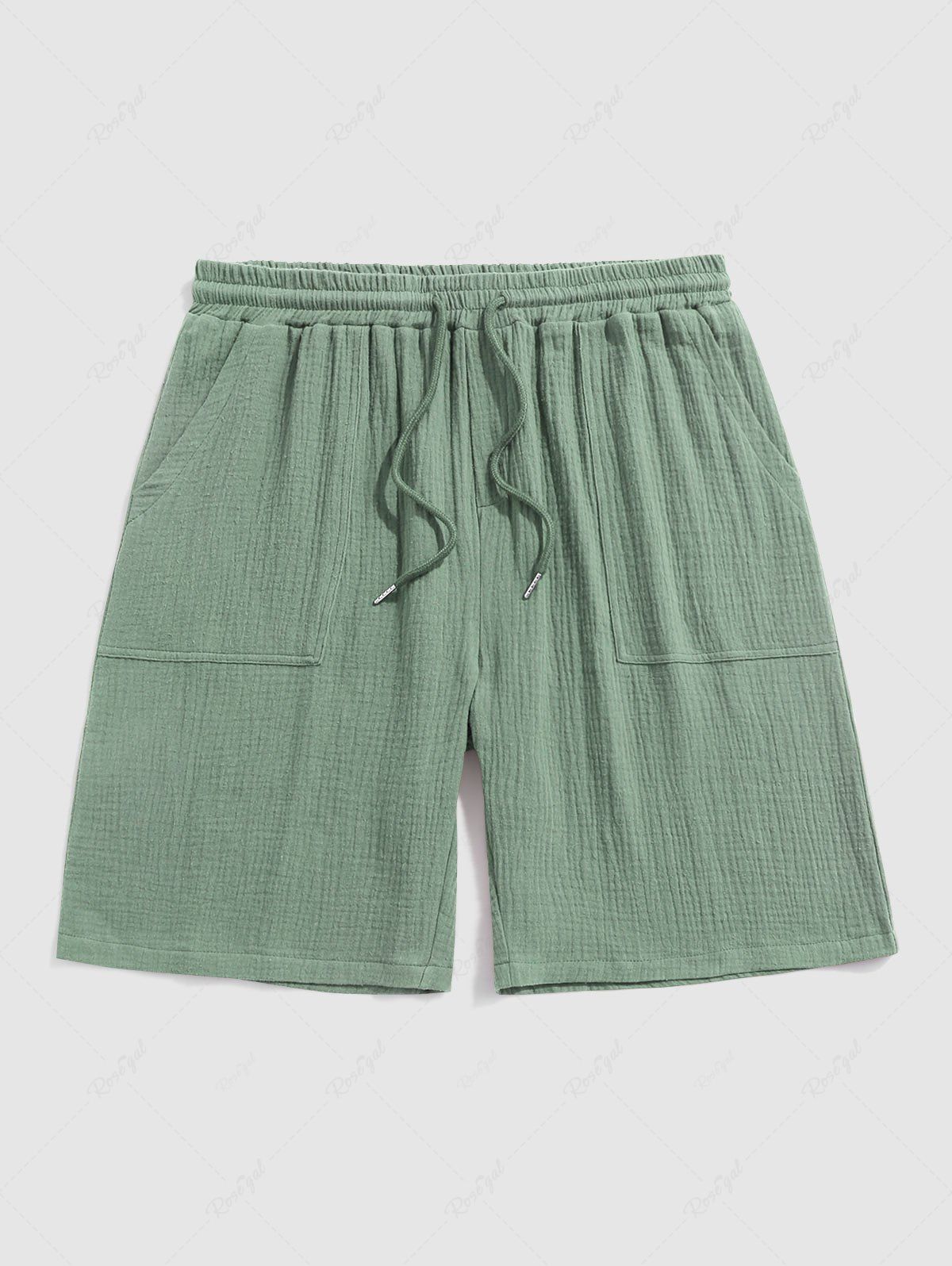 Sale Solid Color Soft Textured Basic Shorts  