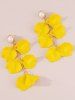 Petal Faux Pearl Drop Earrings -  