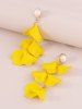 Petal Faux Pearl Drop Earrings -  