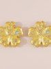 Boucles D'Oreilles Fleuries en Turquoise - d'or 