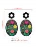 Vintage Flower Print Drop Earrings -  