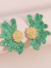 Vintage Floral Petal Stud Earrings -  