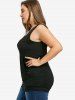 Plus Size Crochet Trim Kangaroo Pocket Keyhole Neck Tank Top -  