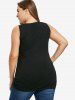 Plus Size Crochet Trim Kangaroo Pocket Keyhole Neck Tank Top -  