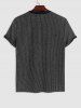 Men's Glitter Silver Metallic Yarn Textured Ribbed Short Sleeves T Shirt With Drawstring Straight Leg Pants Two Piece Set -  