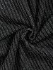 Men's Glitter Silver Metallic Yarn Textured Ribbed Short Sleeves T Shirt With Drawstring Straight Leg Pants Two Piece Set -  