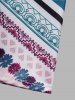 Tribal Geometric Floral Print Bowknot Short Sleeve Mini Dress -  