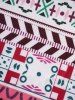 Mini-Robe à Manches Courtes à Imprimé Floral et Nœud Style Tribal - Blanc L