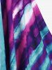 Plus Size Tie Dye Cinched Handkerchief Ruched Short Sleeves T-shirt - Pourpre  L | US 12